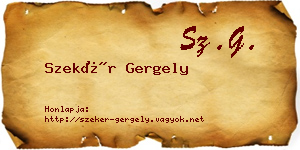 Szekér Gergely névjegykártya